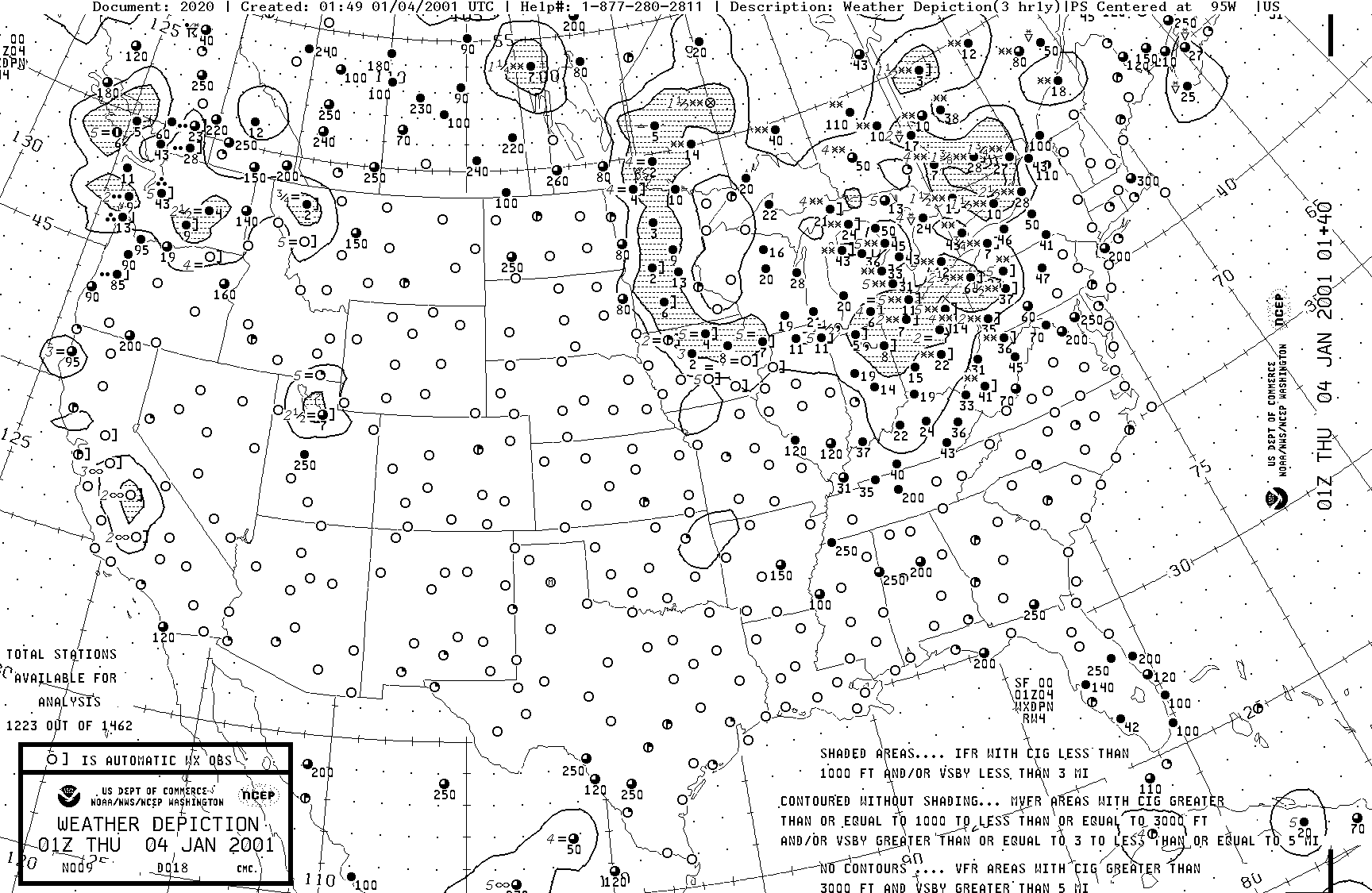 Aviation Weather Surface Analysis Chart